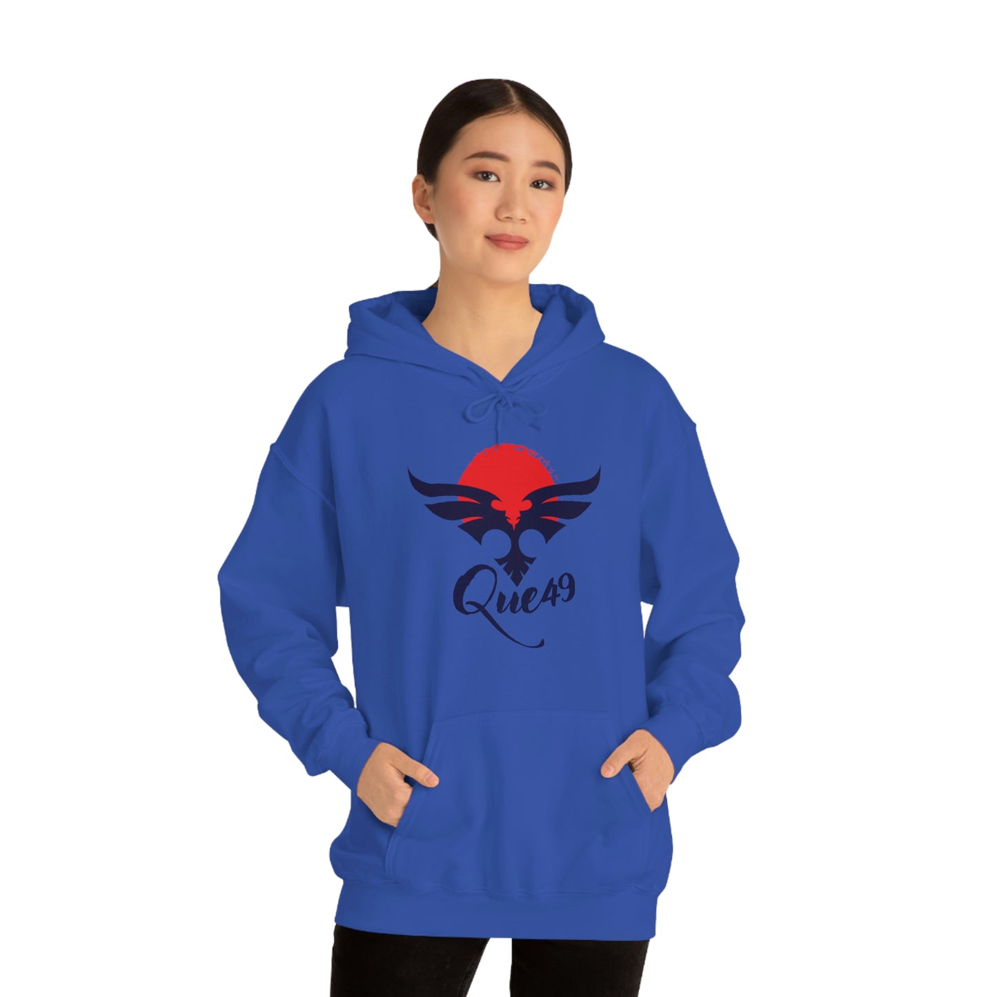 Embrace the finest things with the 'Que 49' Dynasty Unisex Heavy Blend™ Hooded Sweatshirt