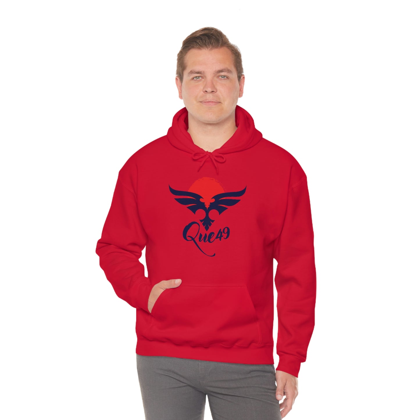 Embrace the finest things with the 'Que 49' Dynasty Unisex Heavy Blend™ Hooded Sweatshirt