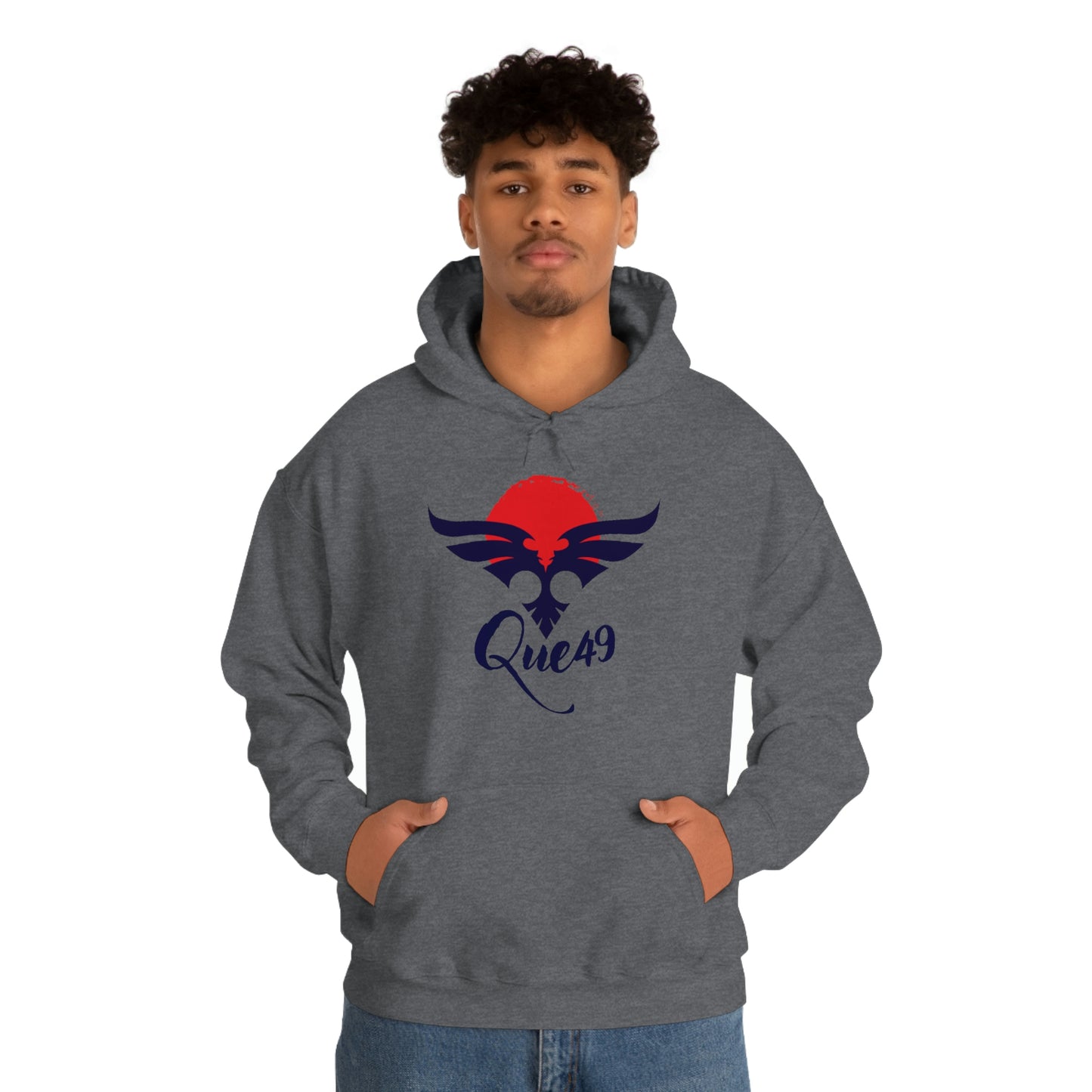 Embrace the finest things with the 'Que 49' Dynasty Unisex Heavy Blend™ Hooded Sweatshirt