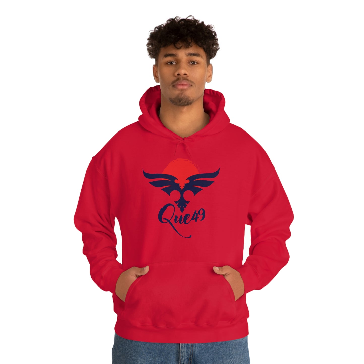 Embrace the finest things with the 'Que 49' Dynasty Unisex Heavy Blend™ Hooded Sweatshirt